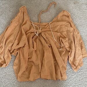 Free people  new Tan flowy summer top S